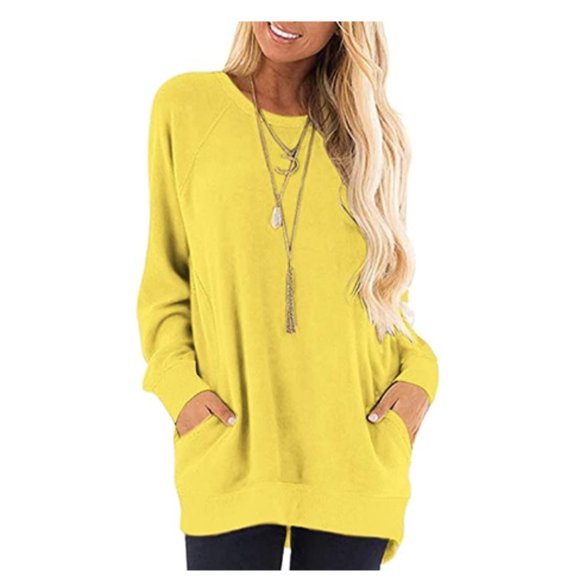 Women's Long Sleeve Round Neck Casual T Shirts